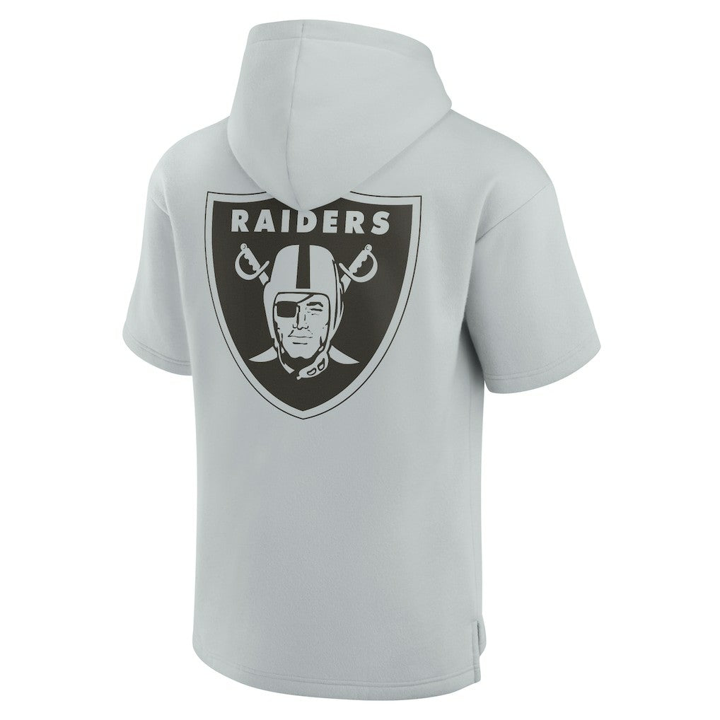 Las Vegas Raiders Unisex Elements Super Soft Fleece Short Sleeve Pullover Hoodie Gray