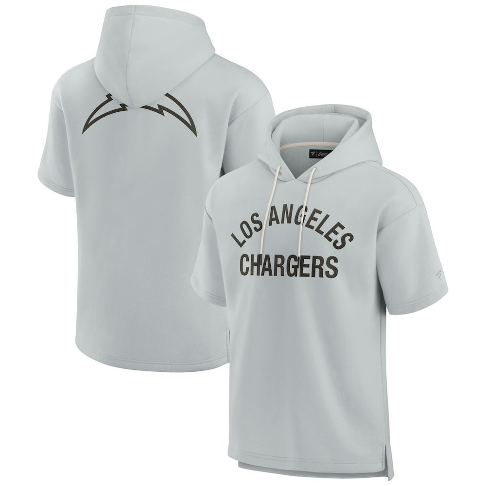 Los Angeles Chargers Unisex Elements Super Soft Fleece Short Sleeve Pullover Hoodie Gray