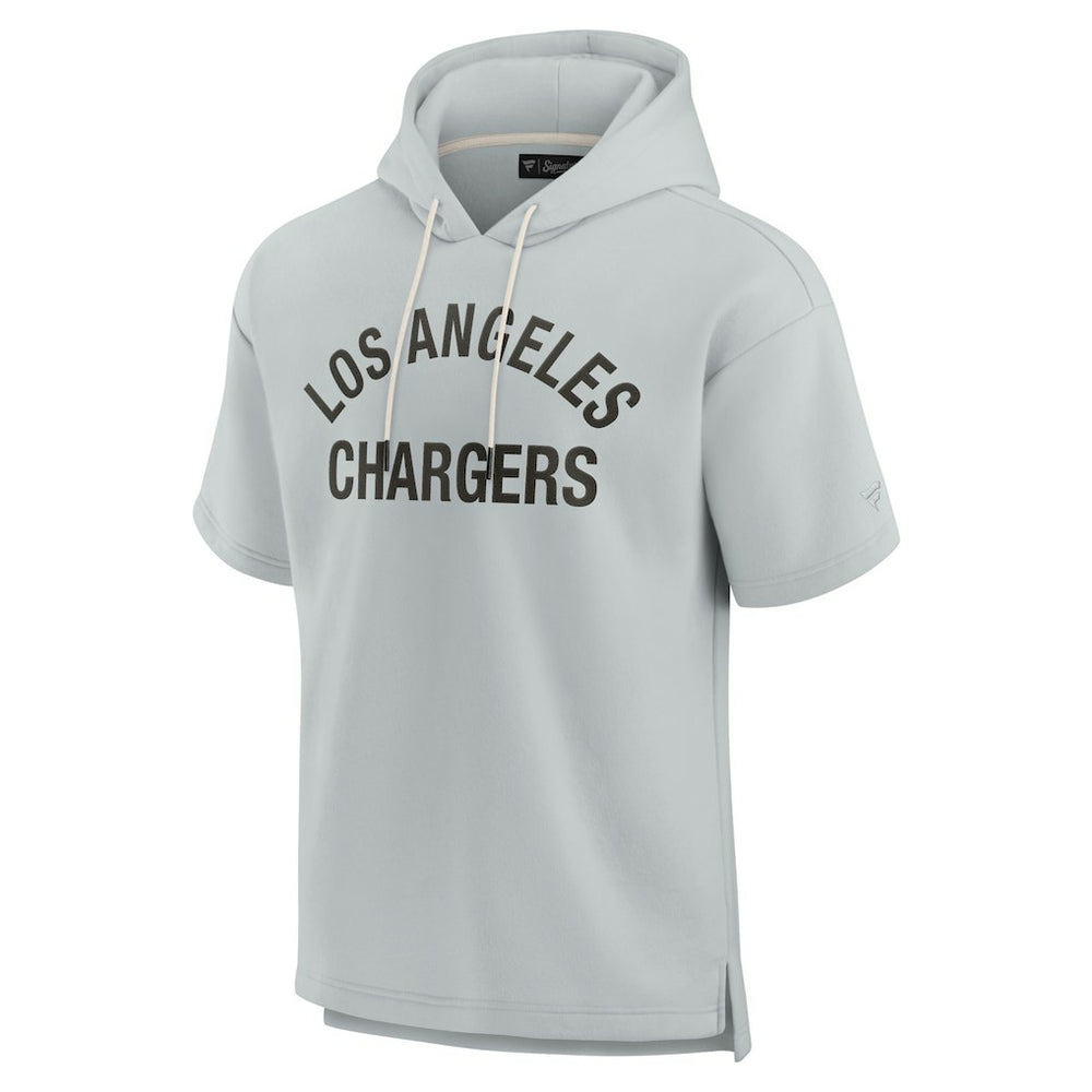 Los Angeles Chargers Unisex Elements Super Soft Fleece Short Sleeve Pullover Hoodie Gray