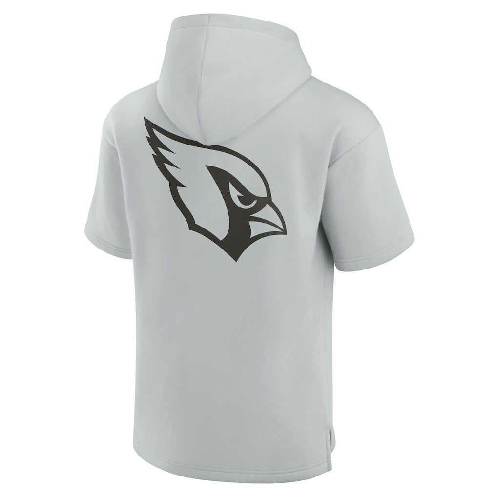 Arizona Cardinals Unisex Elements Super Soft Fleece Short Sleeve Pullover Hoodie Gray