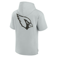 Arizona Cardinals Unisex Elements Super Soft Fleece Short Sleeve Pullover Hoodie Gray