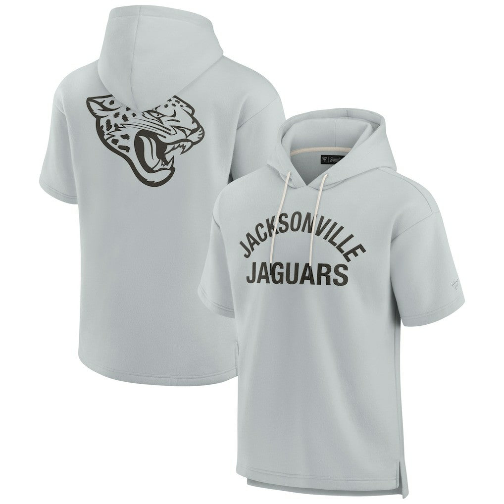 Jacksonville Jaguars Unisex Elements Super Soft Fleece Short Sleeve Pullover Hoodie Gray