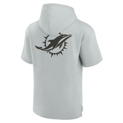 Miami Dolphins Unisex Elements Super Soft Fleece Short Sleeve Pullover Hoodie Gray