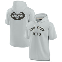 New York Jets Unisex Elements Super Soft Fleece Short Sleeve Pullover Hoodie Gray