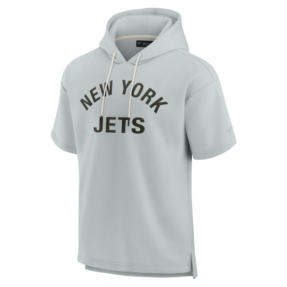 New York Jets Unisex Elements Super Soft Fleece Short Sleeve Pullover Hoodie Gray