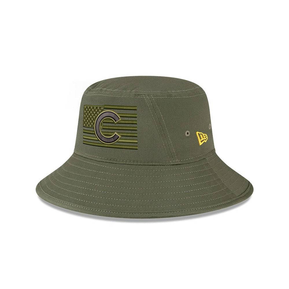 Chicago Cubs New Era 2023 Armed Forces Day Bucket Hat - Green Hats