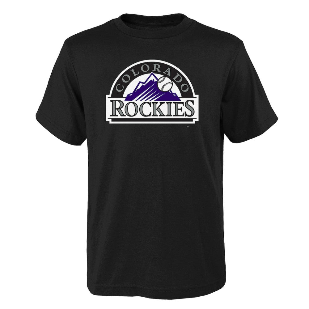 Colorado Rockies Youth Logo Primary Team T-Shirt - Black T-shirts