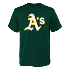 Athletics Youth Logo Primary Team T-Shirt - Green T-shirts