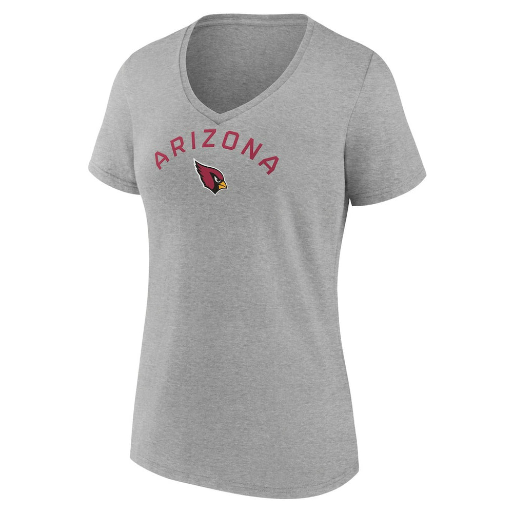 Arizona Cardinals Women's Team Arc V-Neck T-Shirt Heather Gray