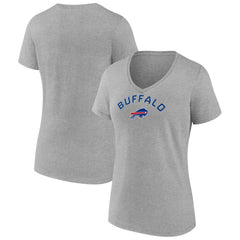 Buffalo Bills Women's Team Arc V-Neck T-Shirt Heather Gray