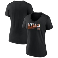 Cincinnati Bengals Women's Primary Play V-Neck T-Shirt Black