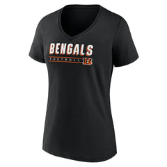 Cincinnati Bengals Women's Primary Play V-Neck T-Shirt Black