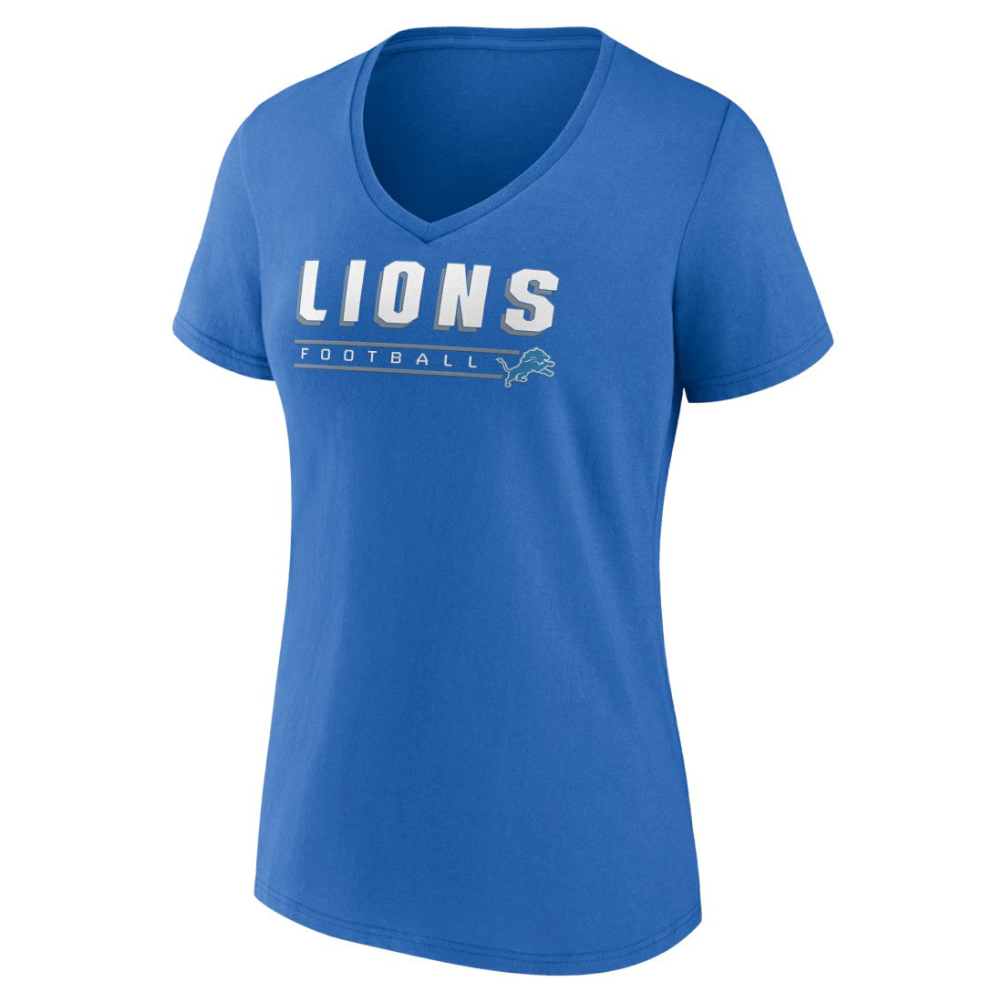 Detroit Lions Women's Primary Play V-Neck T-Shirt Blue