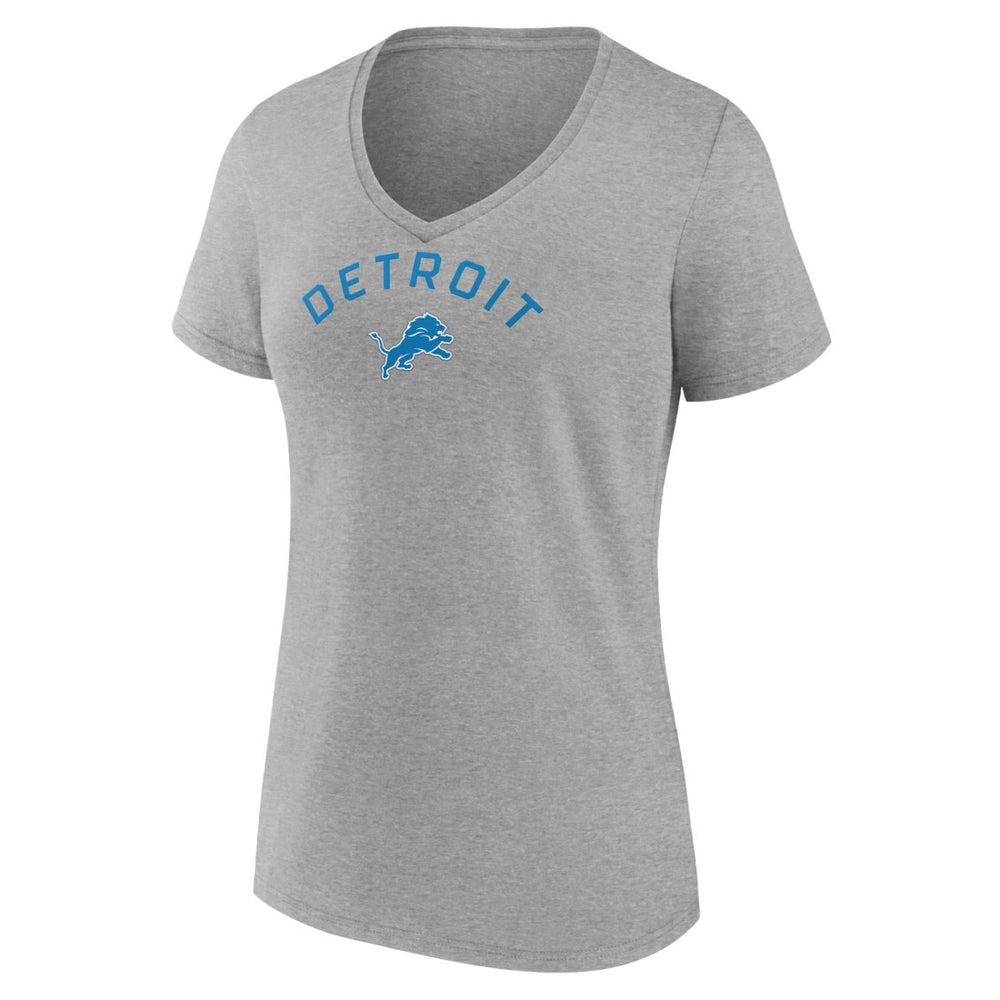 Detroit Lions Women's Team Arc V-Neck T-Shirt Heather Gray