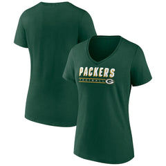 Green Bay Packers Women's Primary Play V-Neck T-Shirt Green