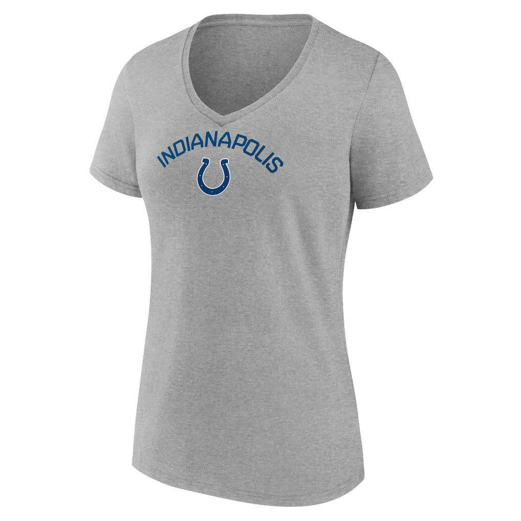Indianapolis Colts Women's Team Arc V-Neck T-Shirt Heather Gray