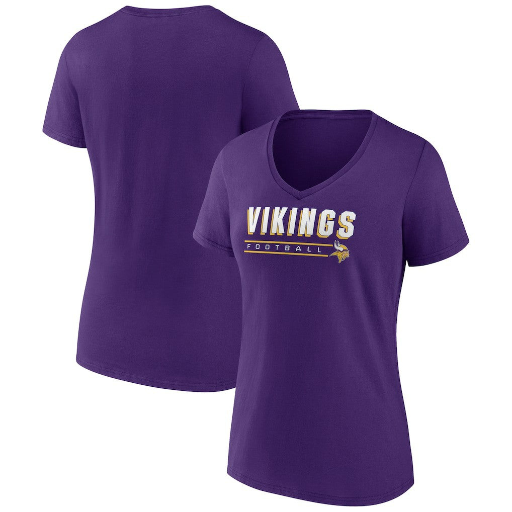 Minnesota Vikings Women's Primary Play V-Neck T-Shirt Purple