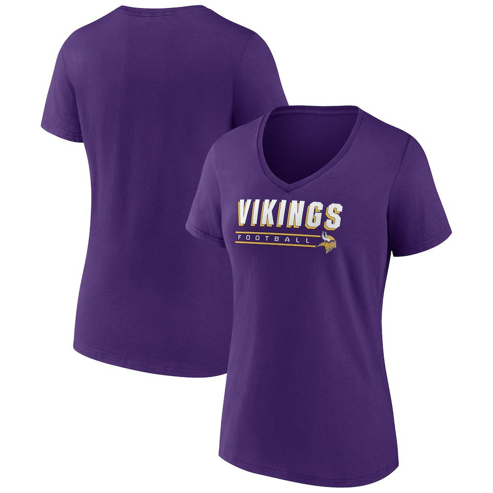 Minnesota Vikings Women's Primary Play V-Neck T-Shirt Purple