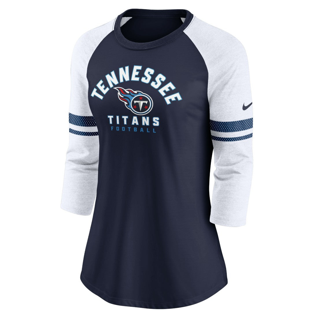 Tennessee Titans Women's Fashion 3/4-Sleeve Lightweight Raglan Fashion T-Shirt Navy