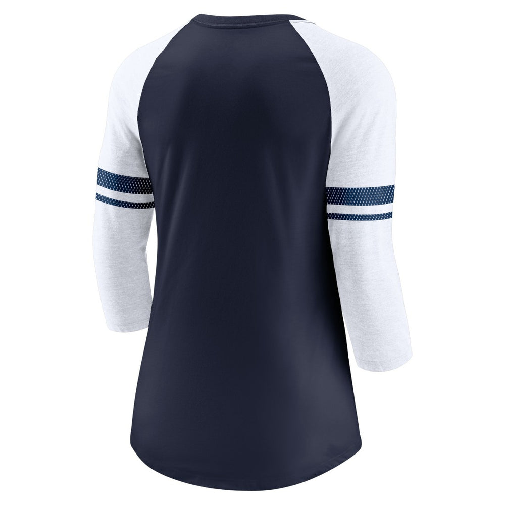 Tennessee Titans Women's Fashion 3/4-Sleeve Lightweight Raglan Fashion T-Shirt Navy