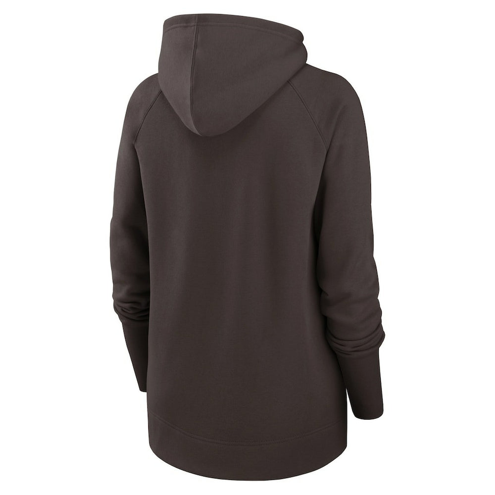 Cleveland Browns Women's Asymmetrical Raglan Full-Zip Hoodie Brown
