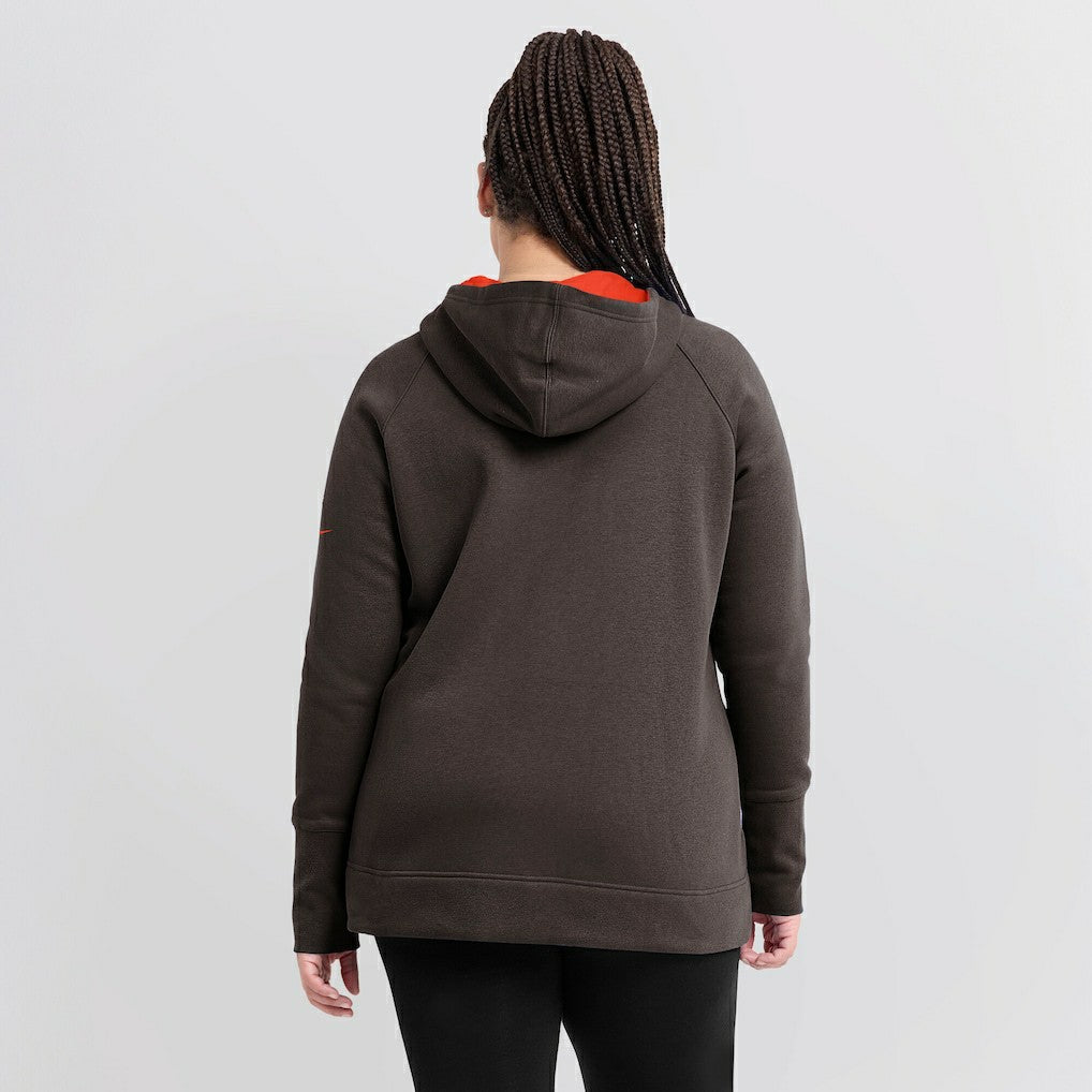 Cleveland Browns Women's Asymmetrical Raglan Full-Zip Hoodie Brown
