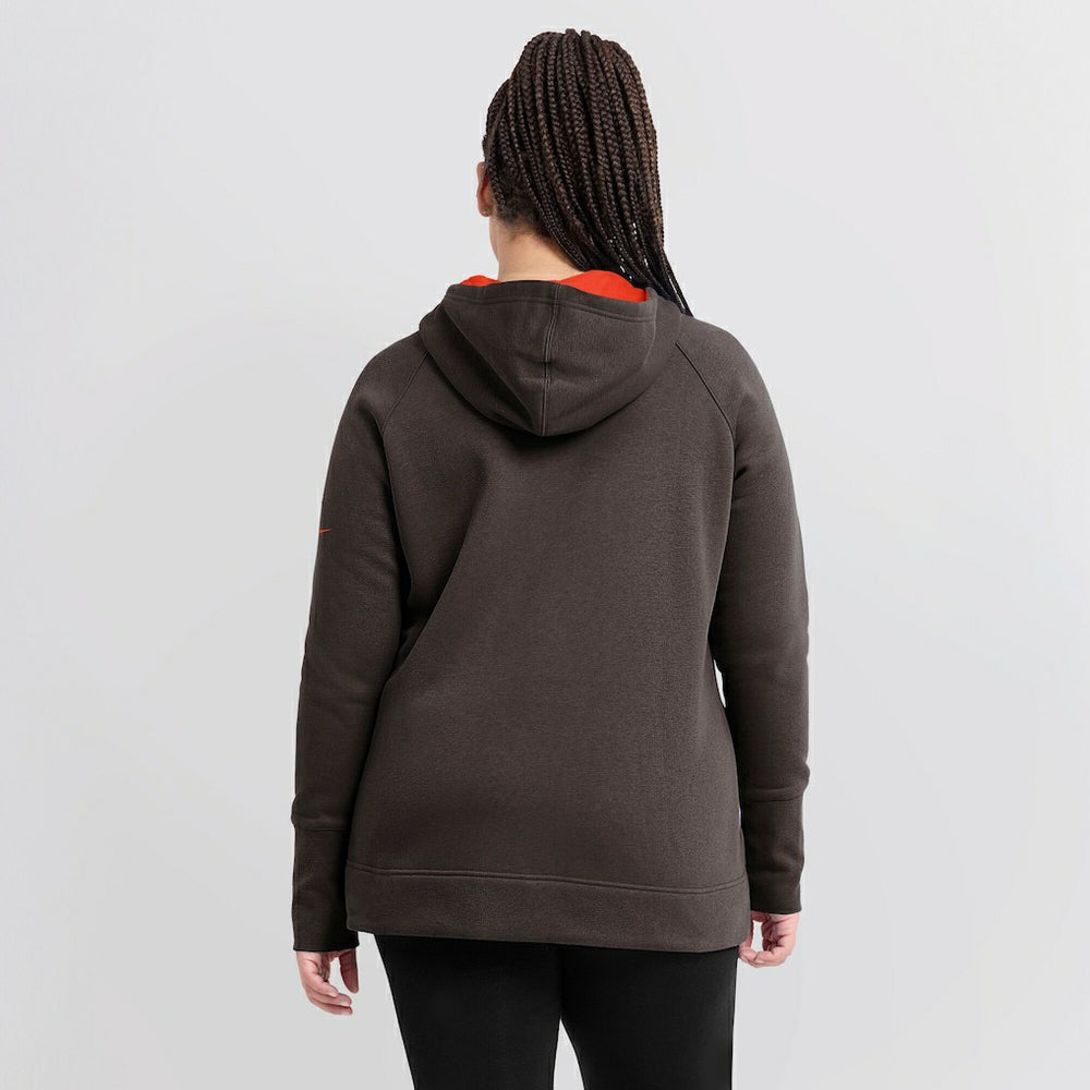 Cleveland Browns Women's Asymmetrical Raglan Full-Zip Hoodie Brown