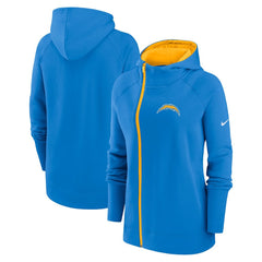 Los Angeles Chargers Women's Asymmetrical Raglan Full-Zip Hoodie Powder Blue