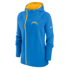 Los Angeles Chargers Women's Asymmetrical Raglan Full-Zip Hoodie Powder Blue