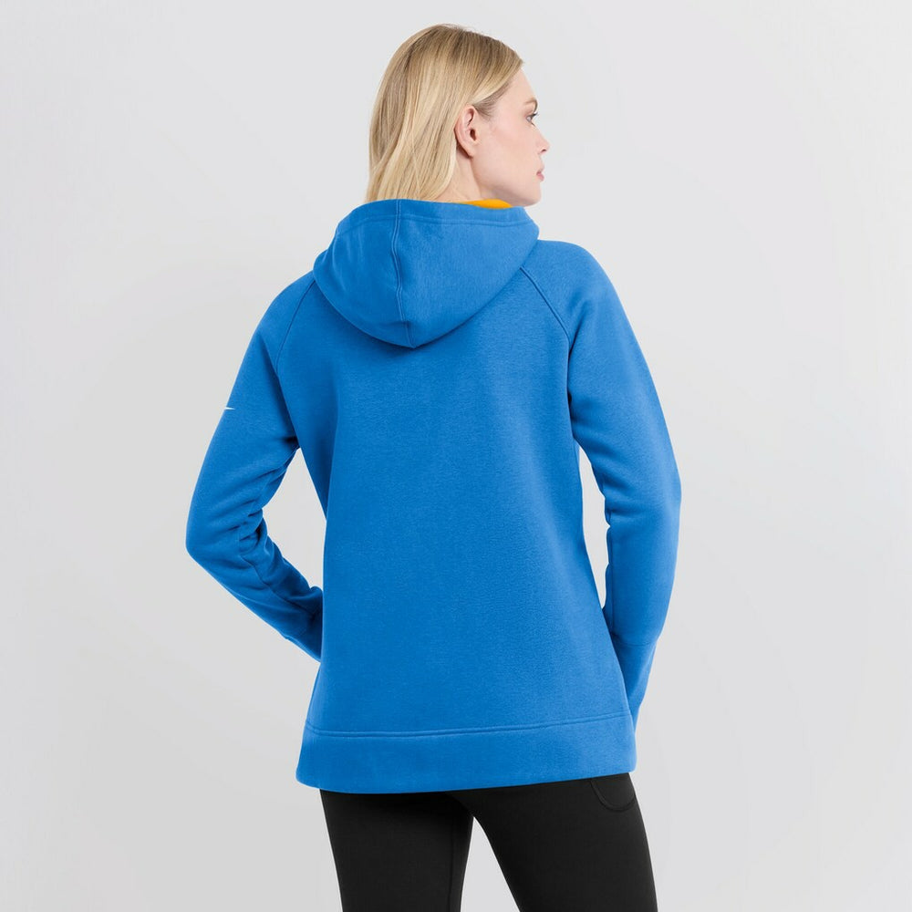 Los Angeles Chargers Women's Asymmetrical Raglan Full-Zip Hoodie Powder Blue