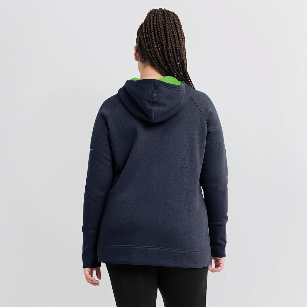 Seattle Seahawks Women's Asymmetrical Raglan Full-Zip Hoodie College Navy