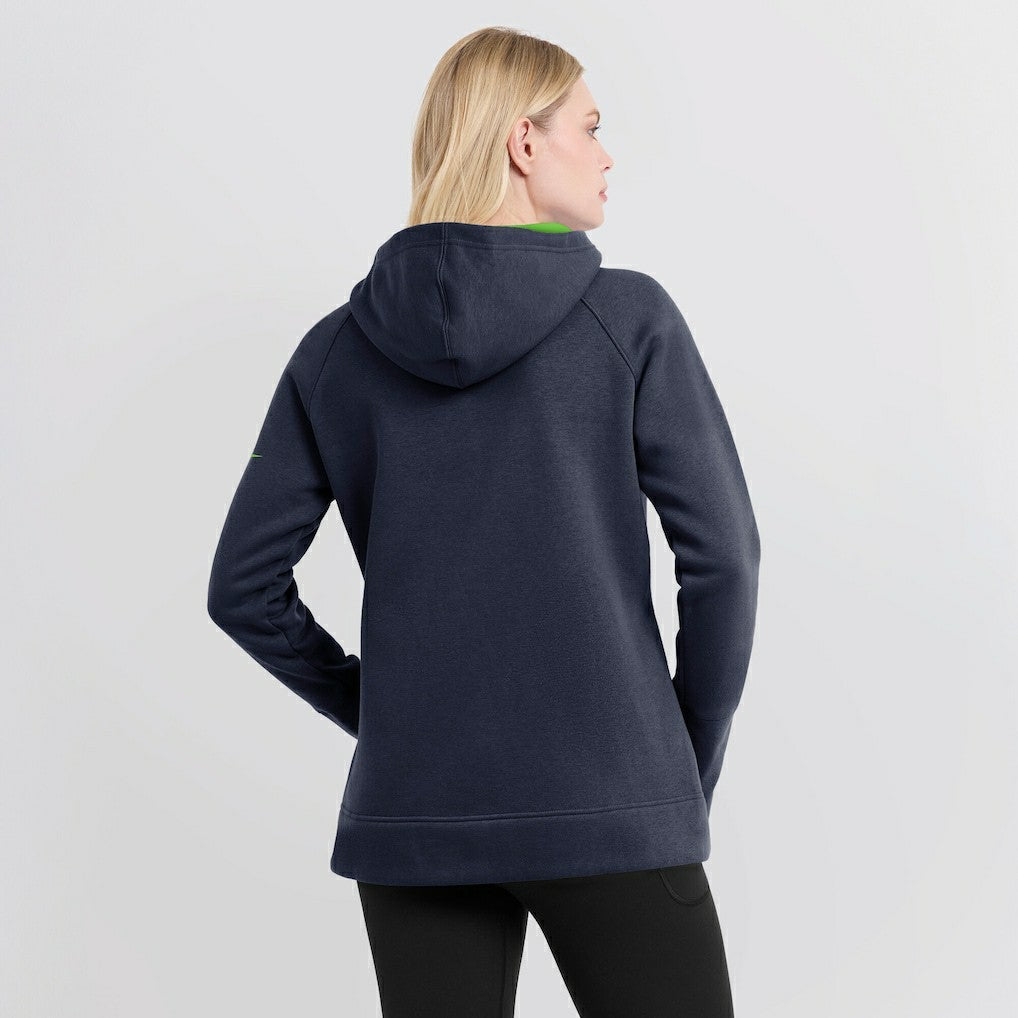 Seattle Seahawks Women's Asymmetrical Raglan Full-Zip Hoodie College Navy
