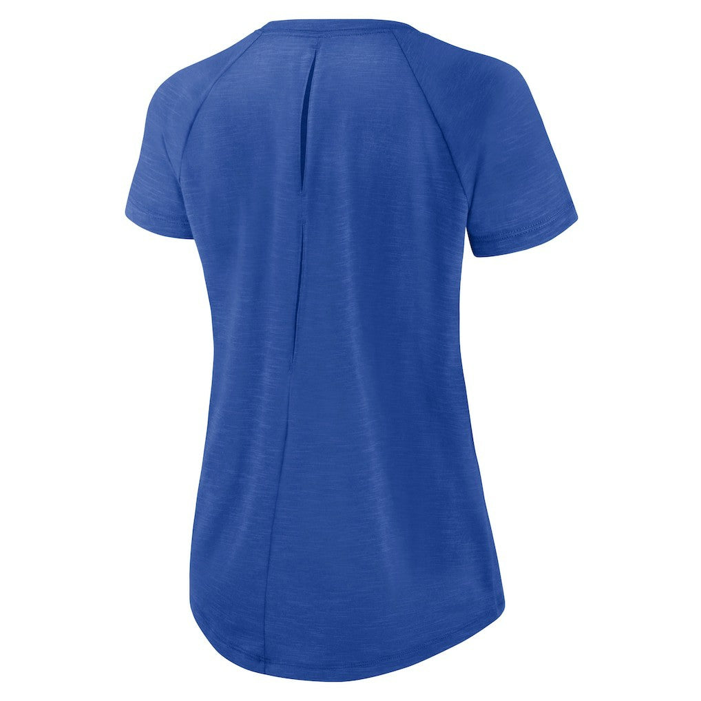 Los Angeles Rams Women's Back Slit Lightweight Fashion T-Shirt White/Heather Scarlet