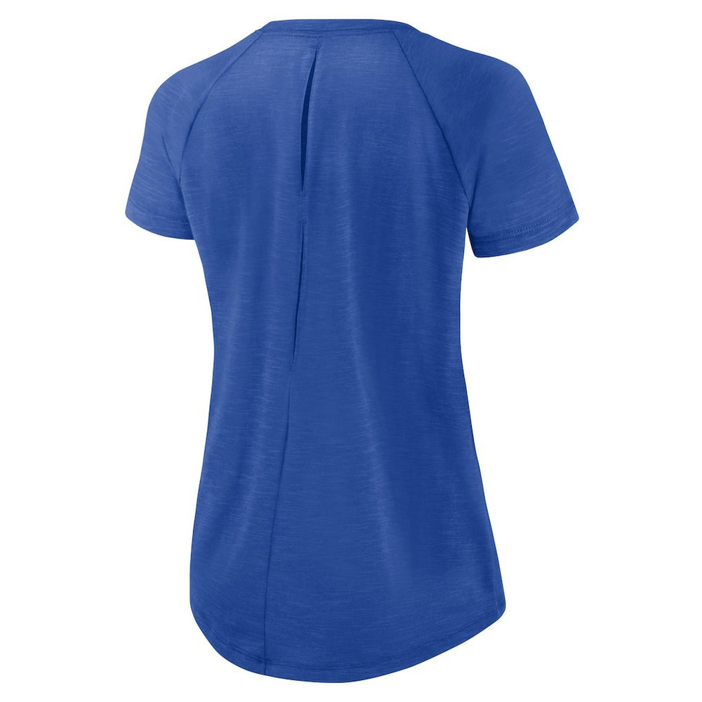 Los Angeles Rams Women's Back Slit Lightweight Fashion T-Shirt White/Heather Scarlet