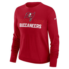 Tampa Bay Buccaneers Women's Modest Crop Performance Long Sleeve T-Shirt Red