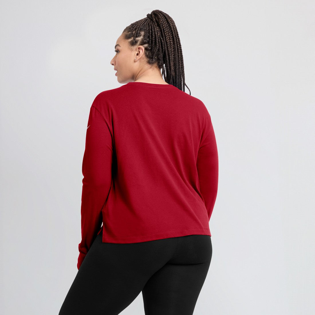 Tampa Bay Buccaneers Women's Modest Crop Performance Long Sleeve T-Shirt Red