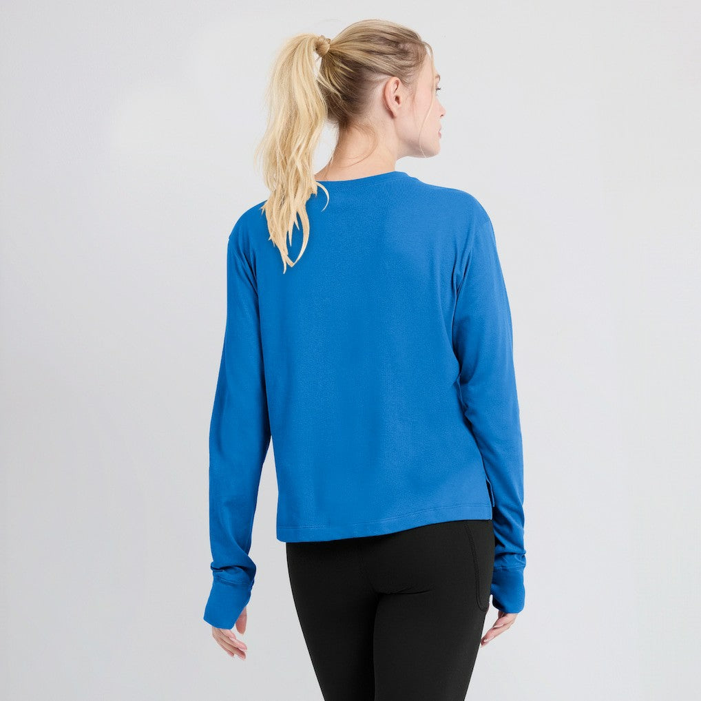 Los Angeles Chargers Women's Modest Crop Performance Long Sleeve T-Shirt Powder Blue