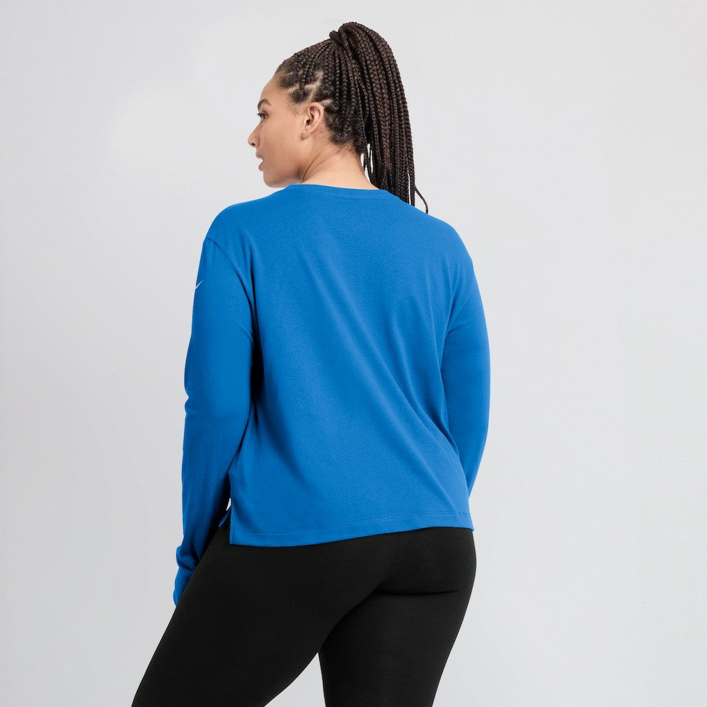 Los Angeles Chargers Women's Modest Crop Performance Long Sleeve T-Shirt Powder Blue