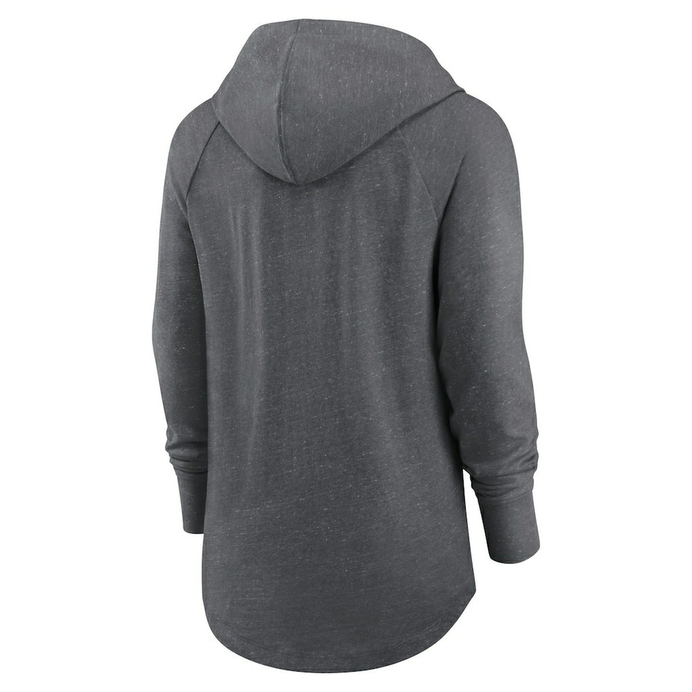 Arizona Cardinals Women's Raglan Funnel Neck Pullover Hoodie Heather Charcoal