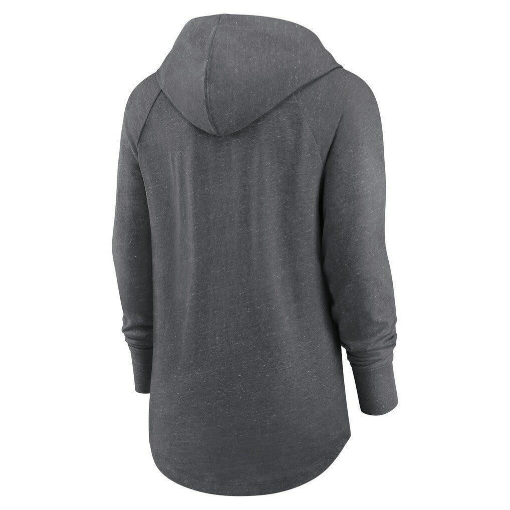 Dallas Cowboys Women's Raglan Funnel Neck Pullover Hoodie Heather Charcoal