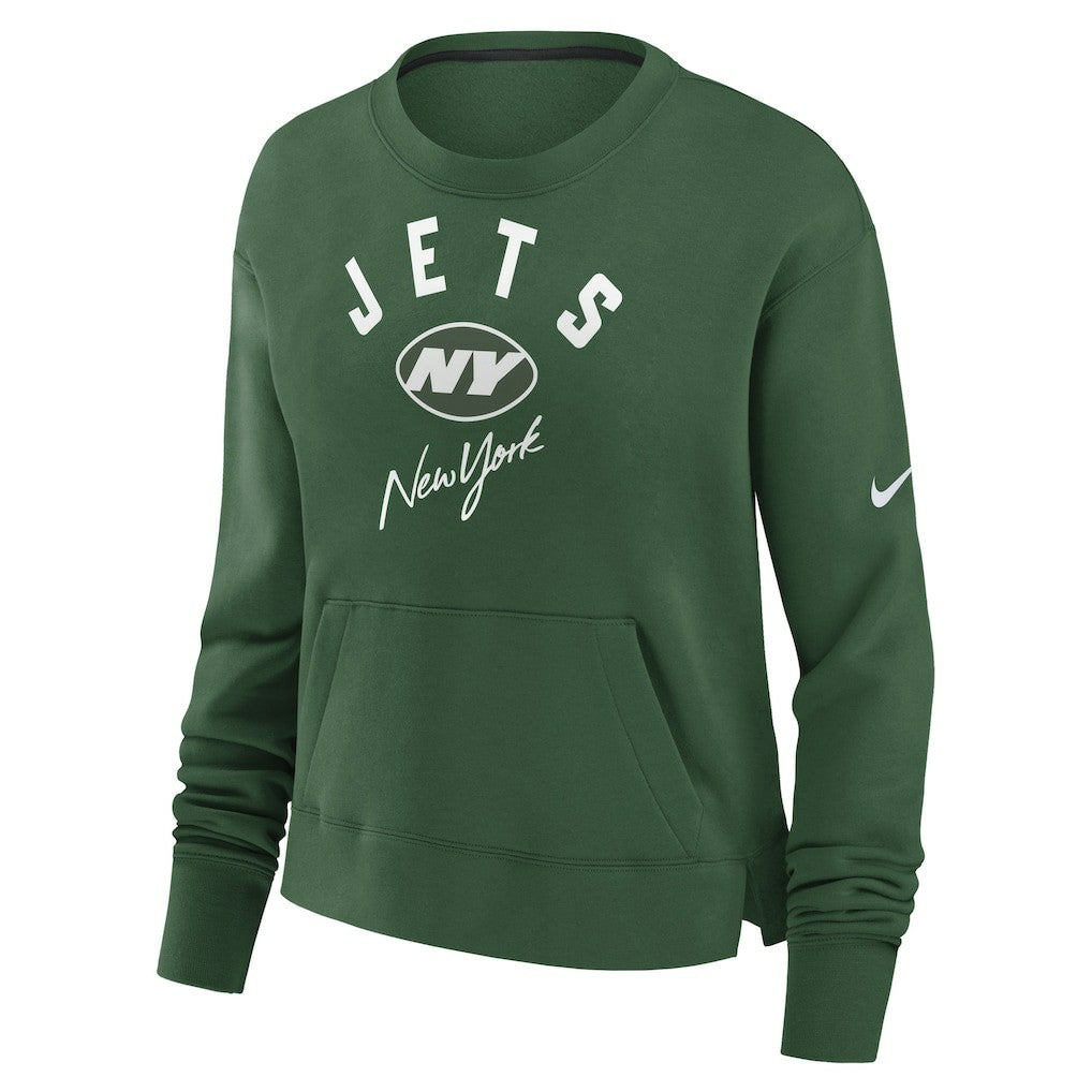 New York Jets Women's High Hip Fleece Pullover Sweatshirt Green