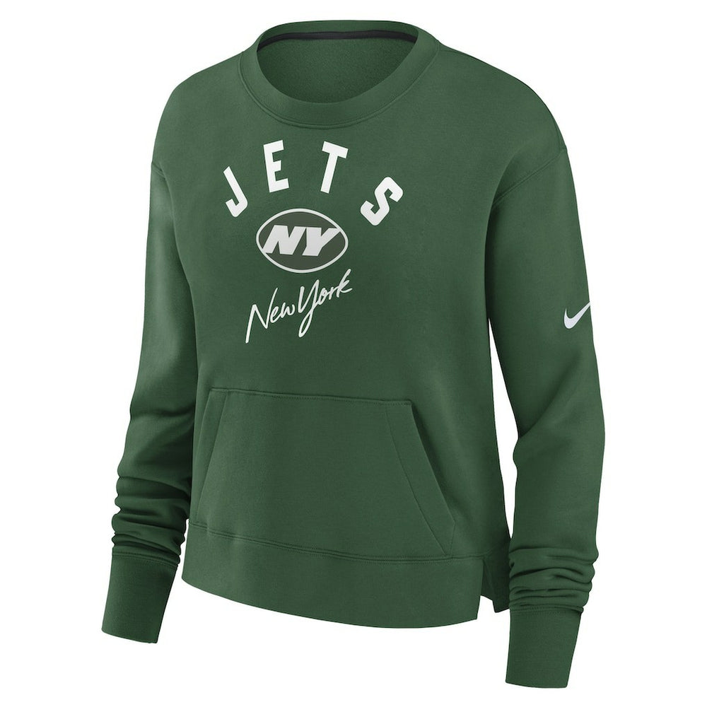 New York Jets Women's High Hip Fleece Pullover Sweatshirt Green