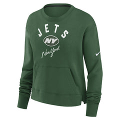 New York Jets Women's High Hip Fleece Pullover Sweatshirt Green