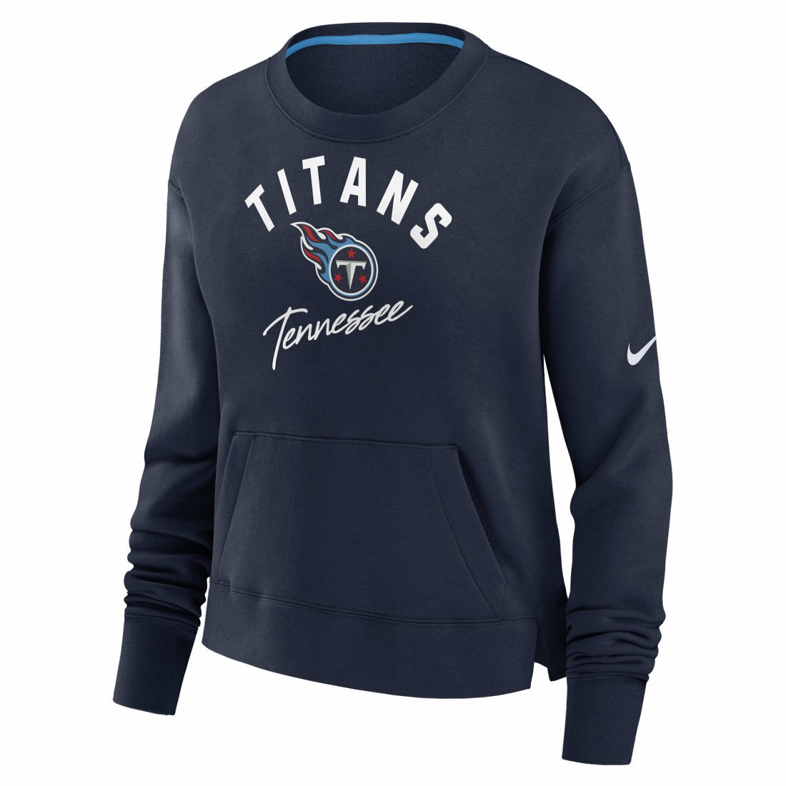 Tennessee Titans Women's High Hip Fleece Pullover Sweatshirt Navy