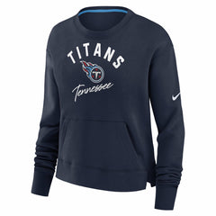 Tennessee Titans Women's High Hip Fleece Pullover Sweatshirt Navy