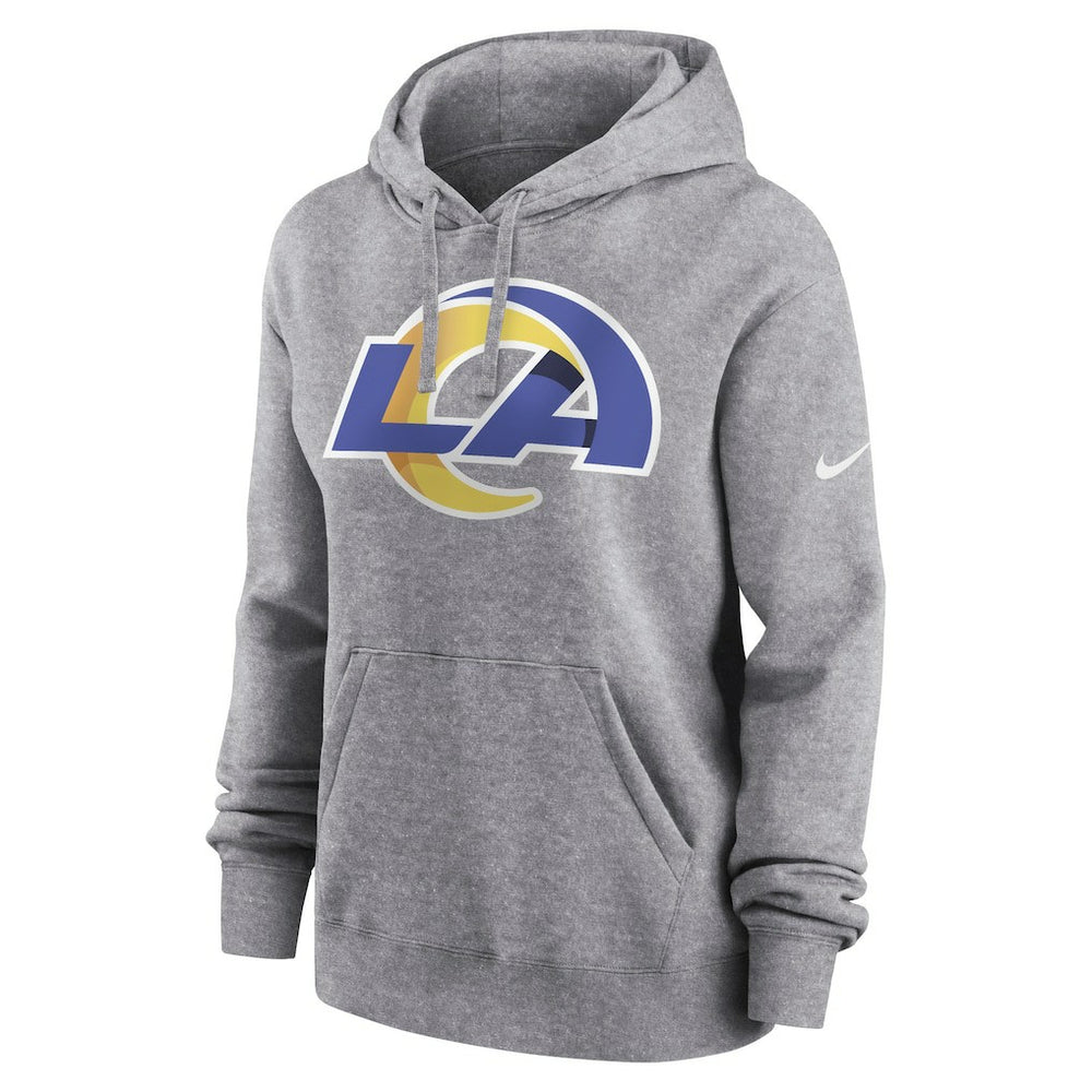 Los Angeles Rams Women's Team Logo Club Fleece Pullover Hoodie Heather Gray