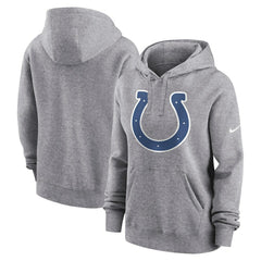 Indianapolis Colts Women's Team Logo Club Fleece Pullover Hoodie Heather Gray