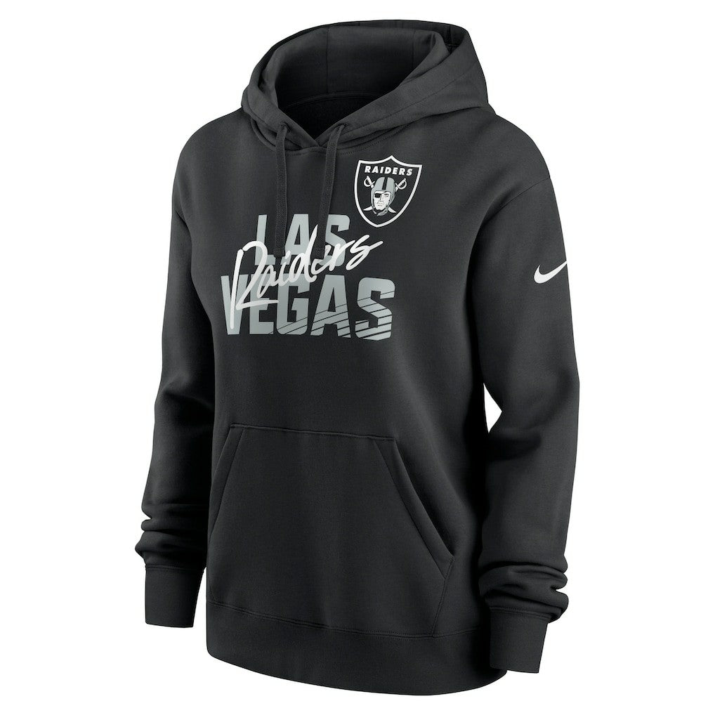Las Vegas Raiders Women's Wordmark Club Fleece Pullover Hoodie Black
