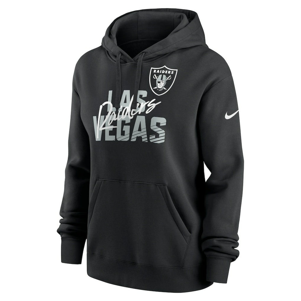 Las Vegas Raiders Women's Wordmark Club Fleece Pullover Hoodie Black