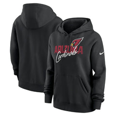 Arizona Cardinals Women's Wordmark Club Fleece Pullover Hoodie Black